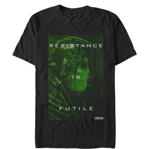 Men's Star Trek: The Next Generation Borg Resistance Is Futile  Graphic Tee Black Large