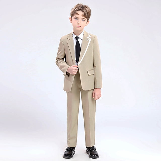 Odeerbi 1-14 Años Niños Trajes Slim Fit Esmoquin Conjunto Vestido Camisa Vestido Pantalones Blazer Chaqueta Chaleco Corbata Broche Conjuntos Traje Formal Conjunto Fiesta Boda