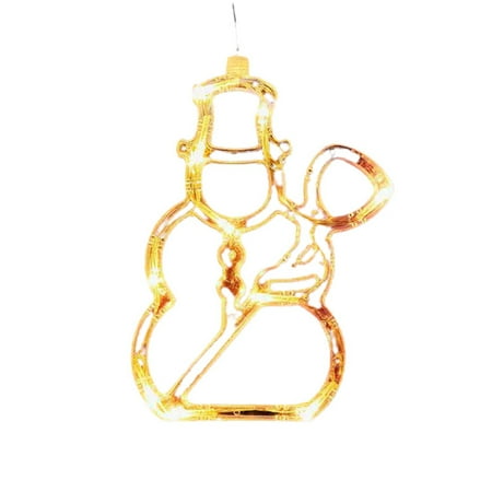 

Nokpsedcb Christmas Window Decoration Light LED Window Light Bell Elk Xmas Tree Shape Light Xmas Decorations Snowman 15 x 21 CM
