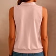 thumbnail image 6 of ClodeEU Women's Lapel Collar V Neck Sleeveless Button Down Blouse,Casual Loose Shirt With Stretch Hem Pink,Women's Plus XL, 6 of 7