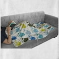 thumbnail image 6 of Whale Soft Flannel Fleece Throw Blanket, Smiling Childish Mammal Fish Pattern with Various Ornaments, Cozy Plush for Indoor and Outdoor Use, 60" x 80", Multicolor, by Ambesonne, 6 of 6