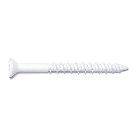3/16" x 2-1/4" White Phillips Flat Head Masonry Screws (100 pcs.)