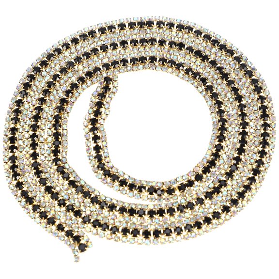 5 Strips Rhinestone Close Chain Trim Craft Sewing Retro Wedding Decorations Centerpieces Black