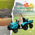 thumbnail image 7 of Xuanlur 24V Ride on Toy for Big Kids, 24V Ride on Tractor w/Remote Control, 400W Motor, Kids Electric Vehicles Ride On Tractor Car for Ages 3+, USB, LED light, Bluetooth, 3 Speed Adjustable (Blue), 7 of 7