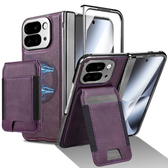 Fashion Kickstand Leather Card Holder Pocket Shockproof Screen Protector Case Cover For For Google Pixel 10 Pro Fold