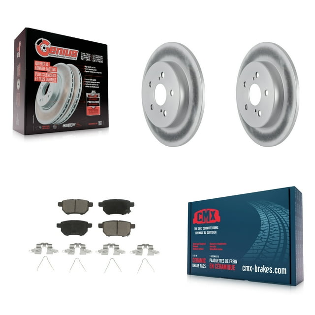 Transit Auto Rear Coated Disc Brake Rotors and Ceramic Pads Kit for Car 2019 Toyota Corolla 2.0L with Manual Parking KGC-102387