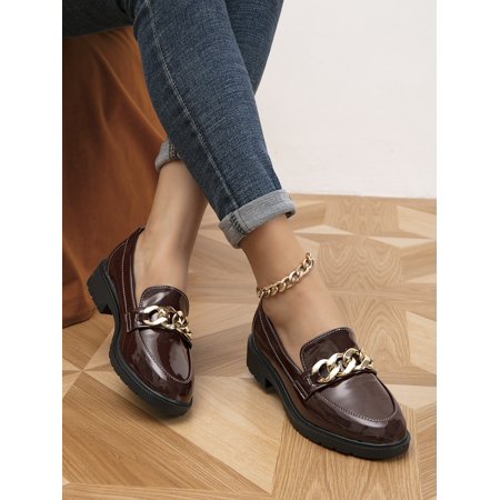 

Minimalist Chain Decor Loafers Women‘s Footwear