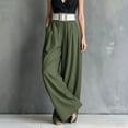 thumbnail image 4 of SAWOBUUN Women High Waist Wide Leg Pants with Belt Pleated Flowy Palazzo Elegant Casual Pants with Pockets, 4 of 5