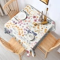 thumbnail image 2 of Pioneer Flower Floral Print Pattern Square Tablecloth,Waterproof Square Table Cover,Wipeable Spillproof Washable Table Cover for Home Kitchen Party Decor 60"x60"(152x152cm), 2 of 6