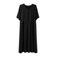 thumbnail image 2 of Bixock Women Plus Size Nightgowns Loungewear Nightshirts Sleep Dress Short Sleeve Button Placket Loose Solid Color Indoor Home Homewear Sleepwear Women Clothings, 2 of 5