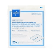 Medline Sterile Nonwoven Gauze Drain Sponges 4x4, Box of 25