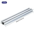 thumbnail image 2 of Unique Bargains 2 Pcs 2040 V Slot Aluminum Extrusion 400mm(15.75 Inch) Silver European Standard Anodized Linear Rail, 2 of 6