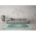 thumbnail image 3 of Ahgly Company Indoor Round Oriental Light Blue Modern Area Rugs, 8' Round, 3 of 4