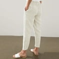 thumbnail image 7 of Kvture Women's Striped Button Straight Leg Pants High Waist Beach Long Lounge Pants Casual Trousers with Pockets Khaki XXL, 7 of 7