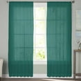 thumbnail image 2 of Dark Green Semi Sheer Curtains 108 Inch Length 2 Panels Set, Modern Pure Dark Green Sheer Kitchen Curtain Privacy Voile Window Curtain for Living Room Bedroom Rod Pocket Drapes, 2 of 7