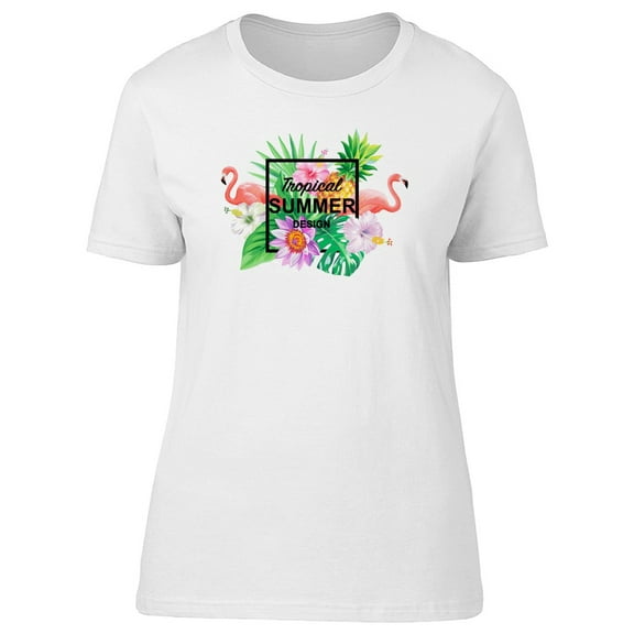 Flamingo Tropical Summer Design Tee Women's -Image by Shutterstock