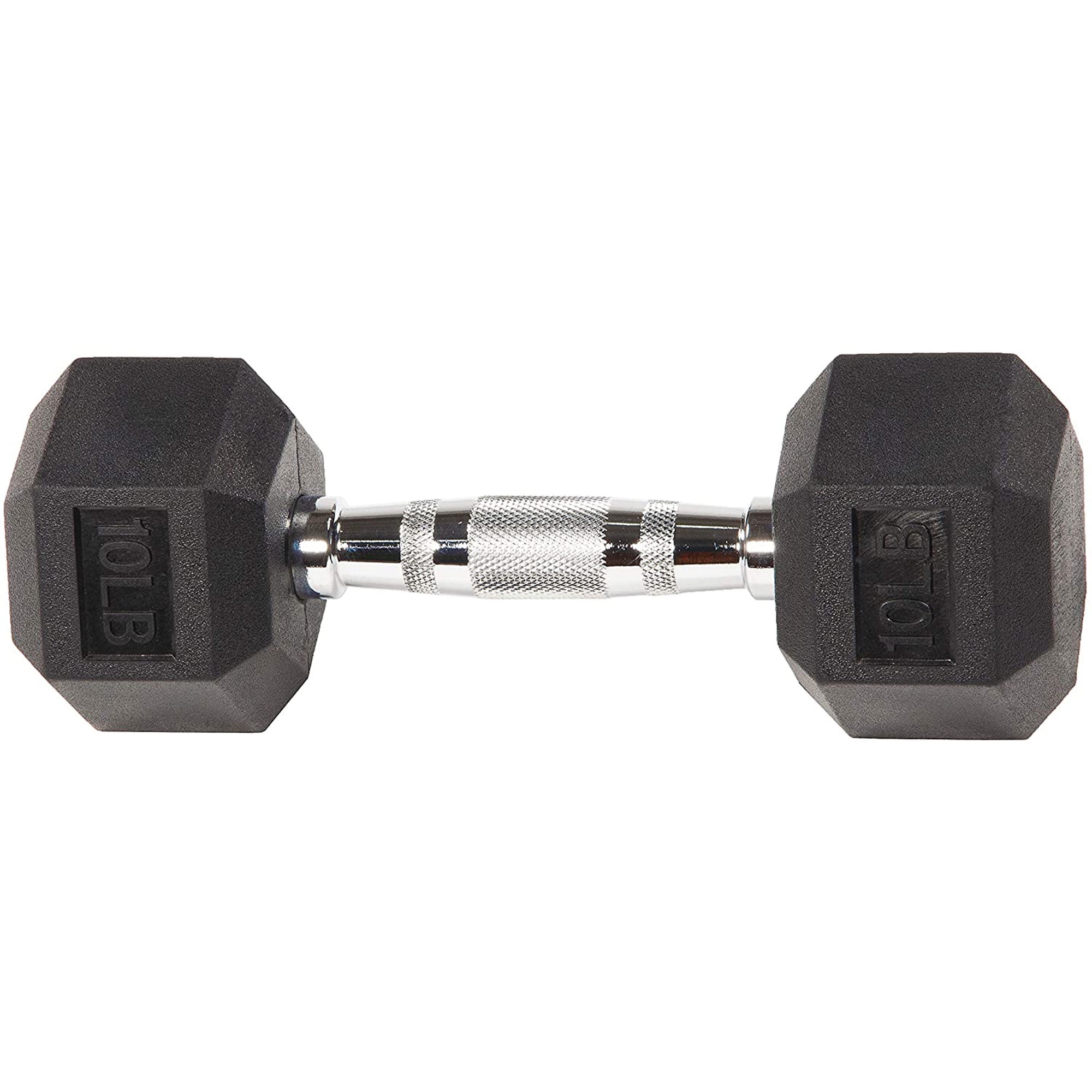 BalanceFrom Fitness 10 Pound Pair Rubber Encased Hexagon Dumbbell Weights - 655905699