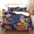 thumbnail image 1 of LAICAIW Ensemble de Lit Boho 3 Pcs, Housse de Couette à Thème Oiseaux Colorés, Format Grand Lit, 1 of 7