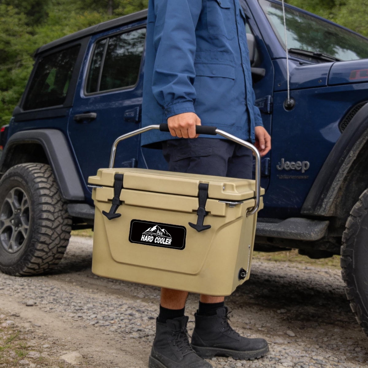20 Quart Khaki Cooler, Ultra-Light Insulated Ice Chest, Heavy-Duty Hard Shell Cooler with 6-Day Ice Retention for Camping, Tailgating, Job Site, Multiple Sizes Available