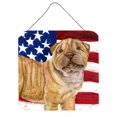 thumbnail image 1 of Treasures Shar Pei Puppy Patriotic Metal Print, 6h x 6w, USA American Flag, 1 of 1