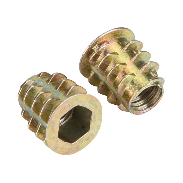 50 Uds M6 aleación De Zinc Hexagonal En tornillo Tuerca Tuerca De Inserción Para Muebles De Madera 9 Tipos