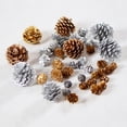 thumbnail image 4 of Juego de 6/9 piezas de piñas doradas y plateadas para hacer tú mismo, para decorar coronas navideñas, bolas de piña, adornos para árboles de Navidad, 4 of 5