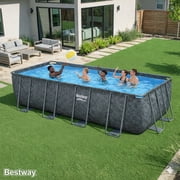 Bestway APX 365 Metal Frame Above Ground Rectangle Pool - Sand Filter Pump - 18x9x52 in