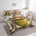 thumbnail image 3 of Manfei Rustic Floral Cow Bedding Comforter Set 7 Pieces, Farmhouse Daisy Groovy Full Bedding Set, Countryside Animal Reversible Fitted Sheet Flat Sheet, Luxury Bedroom Decor, 3 of 7