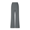 thumbnail image 6 of Ofertas en Walmart! QATAINLAV Wide Leg Pants for Women Summer Baggy Flowy Linen Palazzo Pants Beach Casual Elastic Waist Trouser with Pockets Gray M, 6 of 7