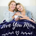 thumbnail image 3 of Gifts for Mom for Mother''s Day from Son or Daughter, Mom Throw Blanket for Birthday, Soft Unique Mother Blanket Filled with Words to Say Love You Mom Gifts for Women (Blue, Sherpa), 3 of 6