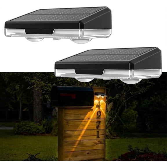 2 Pack Solar-Powered Wall Light Outside, Dusk to Dawn Garden Decorative Light Address LED Lighting for Outdoor, Fence & Yard Decoration
