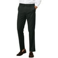thumbnail image 4 of Pantalones de rayas INSPIRE CHIC para hombre, corte slim, pantalones formales de frente plano, 36 negro, 4 of 5