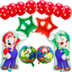 thumbnail image 1 of Juego de decoración para fiesta de cumpleaños de la serie Super Mario, conjunto de banderas, pastel, fiesta, plantación de banderas, bolas, combinación de decoración para fiesta de cumpleaños, 1 of 2