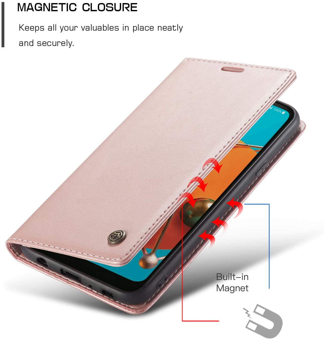 Brown Galaxy A71 Case,Bpowe Leather Wallet Case Classic Design with Card Slot and Magnetic Closure Flip Fold Case for Samsung Galaxy A71