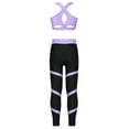 thumbnail image 2 of YEAHDOR Teens Girls 2Pcs Activewear Set Active Sleeveless Crop Top with Leggings Pants Gym Dance Suit Lavender 12, 2 of 7