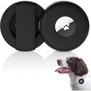 Dog Collar Holder for Airtag, 1PCS Silicone Waterproof Pet Collar Case Within 1.2 Compatible with Apple Air Tags, Anti-Lost Airtag Collar Holder for Cat Dog Collars Black