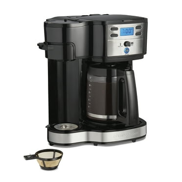Hamilton Beach 2-Way Programmable Coffee Maker, Single-Serve and 12 Cup  Glass Carafe, Stainless Steel, Model 49980Z