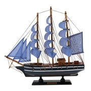 WOOD SAILBOAT Sailing Boat Decor Model Home Table Decoratives - Mediterranean Sailing Ship New 330x55x310mm