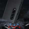 thumbnail image 5 of ELEHOLD Rugged Case for Samsung Galaxy Z Fold 4, Carbon Fiber Texture Full Body Protection Anti-Scratch Shockproof Heavy Duty Case for Samsung Galaxy Z Fold 4, Black, 5 of 6