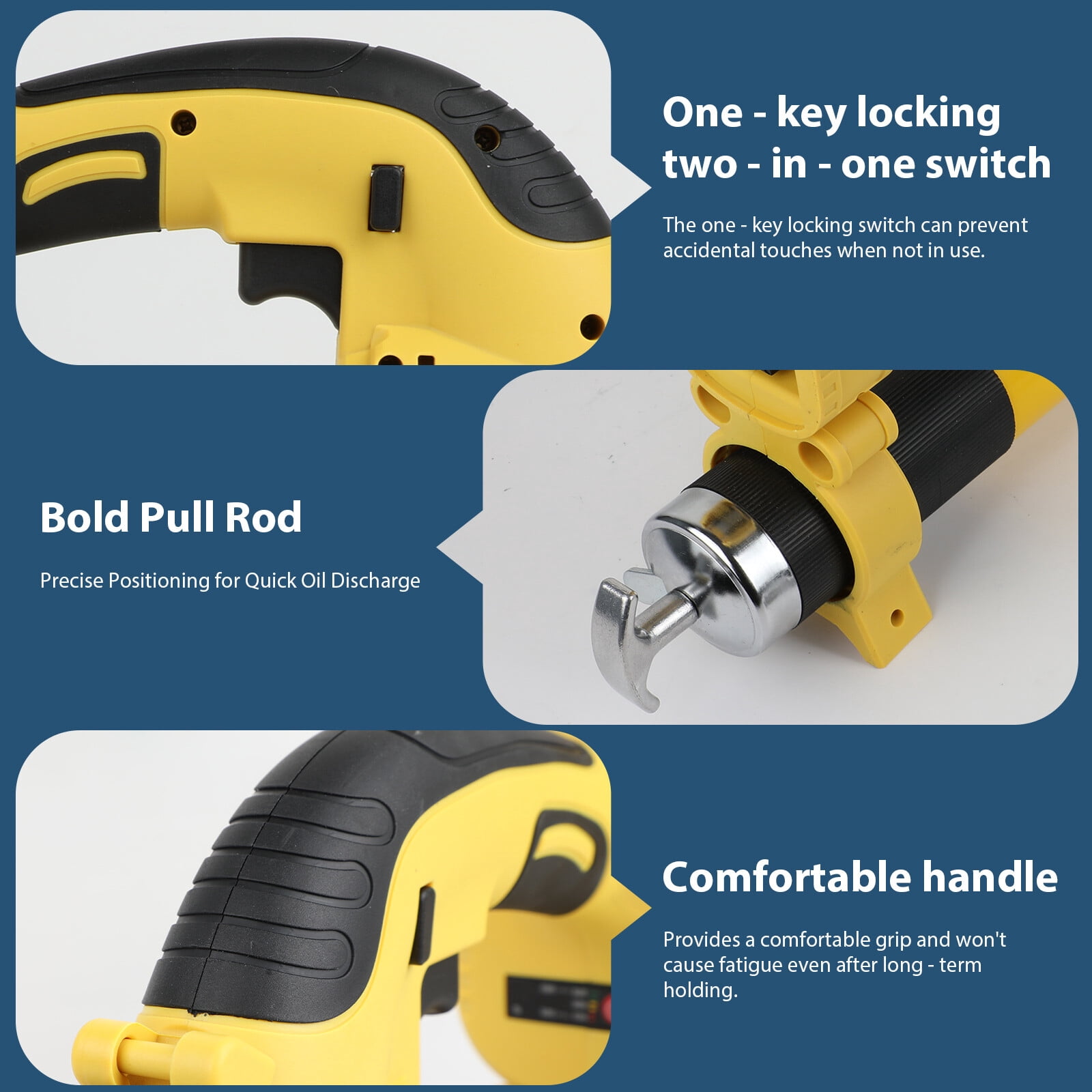 Electric Grease Gun with 2x5500MAh Battery Operated Grease Gun LED Machine Kits