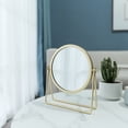thumbnail image 4 of Miroir de Maquillage Miroir de Meuble-Lavabo Simple Face Vintage Rotation à 360° Miroir Cosmétique en Métal Miroir de Beauté Rond Miroir de Maquillage Fait à la Main pour Commode Coiffeuse Table Bureau - Champagne God, 4 of 7