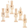 thumbnail image 4 of MRLESS 6-Pack Unfinished Wooden Nutcracker Figures 12cm for Christmas Holiday Decorations and New Year, 4 of 6