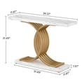thumbnail image 3 of Tribesigns Modern Console Table Faux Marble Entryway Hallway Table with Geometric Gold Metal Legs 40-Inch Narrow Wood, 3 of 3