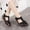 Black, variant on JeashCHAT Womens Sandals Closed Toe Ankle Strap Sandals Comfort Summer Floral Embroidered Hollow Out Soft Sole Wedges (Black)