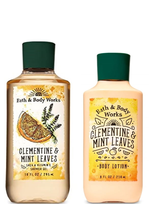 Bath and Body Works CLEMENTINE & MINT LEAVES Duo Gift Set Shower Gel