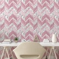 thumbnail image 2 of Ambesonne Chevron Peel & Stick Wallpaper for Home, Marble Zigzag Pattern Art, 13"x36", Dried Rose and Soft Pink, 2 of 5