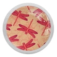 thumbnail image 1 of 4PCS Round Dragonfly Cabinet Fluorescence Knob Glowing in the Dark Furniture Drawer Pulls Handle with Screws, 1 of 5