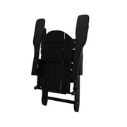 FADINGFREE Outdoor Folding Adirondack Chair, All-Weather & Space-Saving HDPE Chair for Patio, Poolside, Deck & Graden, Black