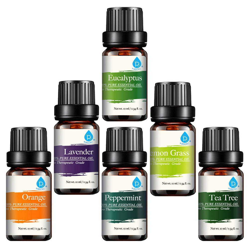 Pursonic, 100 Pure Essential Oil Set, 6Pack