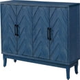 thumbnail image 3 of Tookss Retro Style Storage Cabinet With 4 Doors Adjustable Shelf Buffet Sideboard Floor Cabinet For Living Room Hallway Entryway (59.8 x 15.6 x 32.3 Inches), 3 of 7